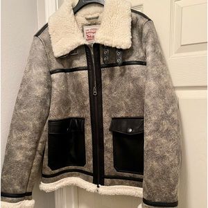 Men’s Levi Strauss Faux Shearling Rancher Aviator Jacket.